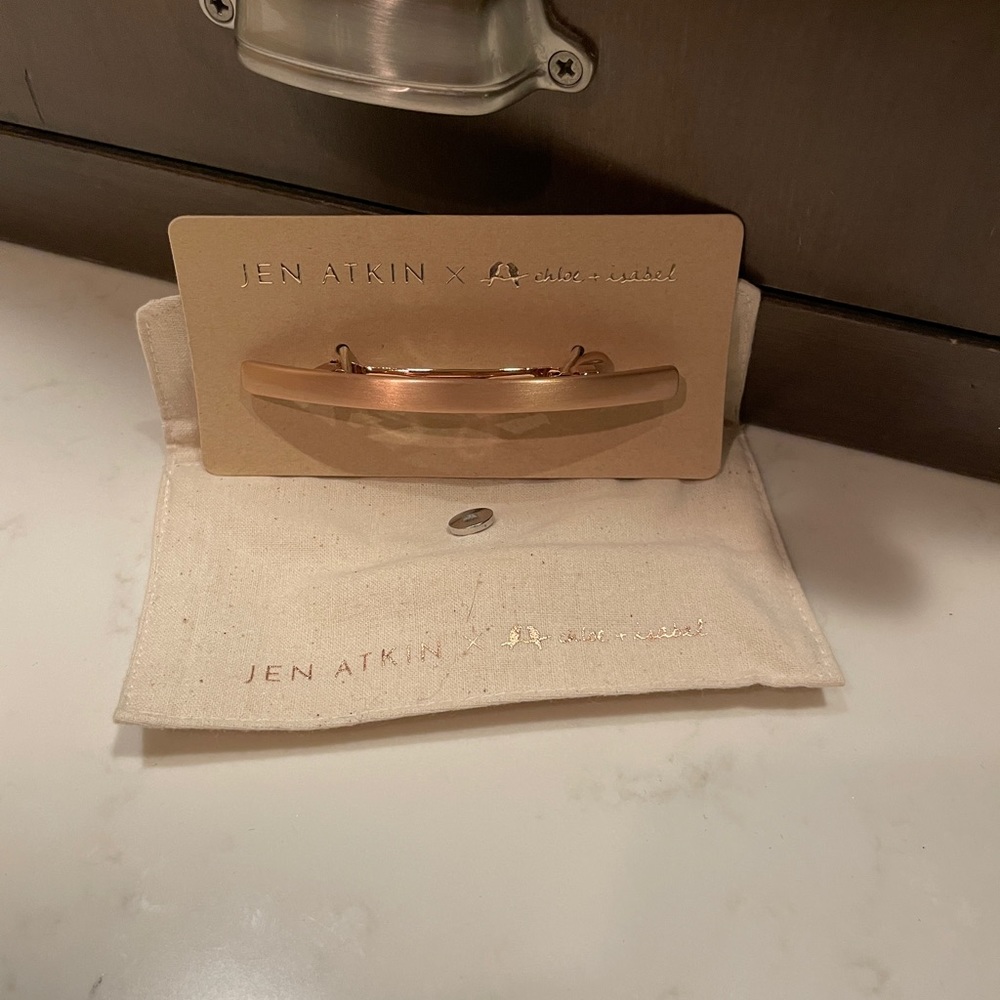 NWT Jen atkin hair clip brushed Gold